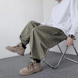 Wiaofellas  -  Men Boy Japanese Moto Biker Pants Spring Autumn Plus Size M-5XL Pants Loose Pocket Handsome Cotton Sporty Joggers Trousers