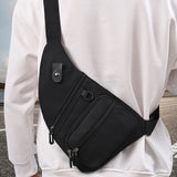 WIAOFELLAS  -  Anti Theft Travel Bag for Men Multifunctional Fanny Pack Large Capacity Waterproof Shoulder Crossbody Bag Solid Sports Chest Bag