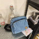 WIAOFELLAS  -  Canvas cash register shoulder messenger bag multi-layer cloth bag unisex wallet