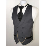 Wiaofellas  -  Double Breasted Vest for Men Suit Waistcoat with Shawl Lapel One Piece Dark Gray Man Suit Vests New Arrival Europe Size