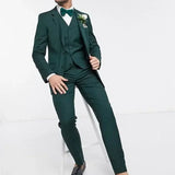 Wiaofellas  -  Man Suits  For Wedding Groom Tuxedos Slim Fit 3 Pcs Fashion Blazer Groom Tuxedo (Jacket + Vest + Pants)