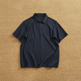 WIAOFELLAS  -  Loose casual lapel POLO shirt men's summer short-sleeved T-shirt simple men's top T-shirt