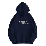 WIAOFELLAS  -  Autumn Winter Heart Print Hoodie Unisex Couple Style Polyester Fiber Full Sleeve Streetwear Trendy Top for Men And Women