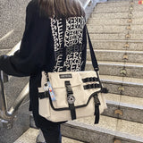 WIAOFELLAS  -  Women's Bag Messenger Korean Style Female Backpack College Large Capacity Versatile Shoulder Student School Postman Bags