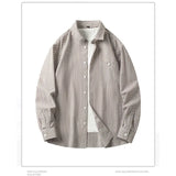 WIAOFELLAS  -  Retro Autumn Autumn Coat Trendy Striped Loose Japanese Long-sleeved Shirt Men's Casual Loose Shirt