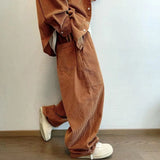 Wiaofellas  -  Mens Corduroy Casual Pants Autumn Winter New Genderless Fashion Street Solid Color Loose Floor-Length Straight Pants Unisex