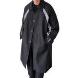 WIAOFELLAS  -  Men's Trench Coat Windbreaker Mid Long Handsome Autumn Casual Outwear