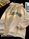 WIAOFELLAS  -  New in Camouflage Letter Printed Hooded Sweatshirts For Men Autumn Punk Hip Hop Fashion Hoodies Y2K Streetwear Fleece Hoody