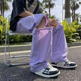 WIAOFELLAS  -  Baggy Black Oversize Men's Japanese Streetwear Straight Trousers Male Vintage Loose Casual Pocket HipHop Cargo Pants A62