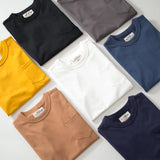 Wiaofellas  -  Summer vintage cotton crewneck solid color base white leggings men's short sleeve T-shirt