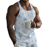 WIAOFELLAS  -  New Lightning Camo Summer Knitted Vertical Stripe Fitness Sports Slim Men's L-line Shirt Slim Fit Vests Mesh Singlets Muscle Top