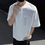 WIAOFELLAS  -  Niche Design Men's T-shirts Round Collar Zipper Decoration Casual Tops Short Sleeved Loose Male Pullover Tees Tide