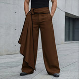 Wiaofellas  -  Men's Pants Color-block Patchwork Joggers Casual Irregular Pants For Man Streetwear Loose High Waist Pantalones Trousers