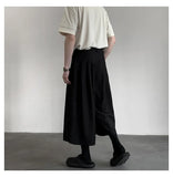 WIAOFELLAS  -  Summer Wide Leg Cropped Pants Comfy Culottes Street Fashion Trendy Loose Fit Casual Trousers Breathable Oversized Style