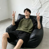 Wiaofellas  -  Men Summer Color Block Knit 2 Piece Set Loose Breathable Short Sleeve Top + Shorts Casual Outfit