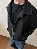WIAOFELLAS  -  Men Clothing Jacket New High-end Advanced Designed Niche Chic Temperature Americian Carved and Embroidered Western Lapel Jacket