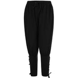 Wiaofellas  -  Men's Retro Medieval Pants Summer Linen Pirate Drawstring Pant Halloween Adult Cosplay Men Casual Trousers