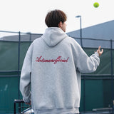 Wiaofellas  -  High Street Letter Printed Hooded Sweatshirt For Men Spring Fleece Y2K Streetwear Hoodies Hip Hop Fashion Long Sleeve Hoody