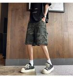 WIAOFELLAS  -  American Retro Camouflage Workwear Shorts Men Women Style Summer Trendy Patchwork Design Five-Point Loose Casual Pants