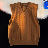 WIAOFELLAS  -  Men's Sweater Vest Autumn Basic Tops Casual Vest Men Fashion V-neck Sleeveless Lightweight Waistcoat Loose Coat Jacket Outerwear