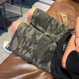 WIAOFELLAS  -  American Retro Camouflage Workwear Shorts Men Women Style Summer Trendy Patchwork Design Five-Point Loose Casual Pants