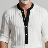 Wiaofellas  -  Autumn Winter New Men's Casual Knitted Round Neck Half-Button Knit Sweater Men's Clothes