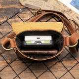 WIAOFELLAS  -  Retro Flip Black Small Shoulder Bag for Men Genuine Leather Sling Crossbody Bags Minority Design Man Simple Mobile Phone Bag