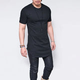 Wiaofellas  -  Men's White Slim T-Shirt Summer Short Sleeve Round Neck Tees Casual Youth Breathe Soft Cotton Top Basic Male Clothing