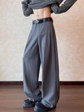 WIAOFELLAS  -  American High Street Casual Pants Men Women Autumn Winter Loose Drapey Slimming Floor-Length Knife- Wide Leg Trousers