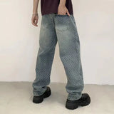 WIAOFELLAS  -  Street Vintage Men's Jeans Fashion Washed Summer Distressed Loose Male Versatile Trousers Casual Wide Leg Denim Pants