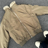 WIAOFELLAS  -  Autumn Winter Fashion Casual Jacket Plus Velvet Thickened Jacket High Quality Heavy Solid Color Canvas Trendy Cotton Jacket Men