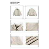 WIAOFELLAS  -  Reversible Coat Men's Autumn Casual Loose American Retro Lapel Jacket Loose Plaid Apricot All-match Top