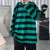 Wiaofellas  - Spring Mens Stripe Tops Tees Harajuku Long Sleeve T Shirts Casual High Quality Unisex Tshirt