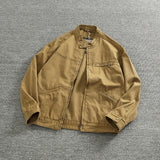 WIAOFELLAS  -  Classic vintage button-down biker jacket top men's youth cotton khaki do old wash cargo coat trend