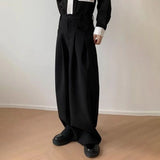 WIAOFELLAS  -  Men's Solid Color Straight Suit Pants American Fashion Trend High Street Loose Casual Breathable Niche Summer New Men's Bottoms