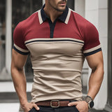 Wiaofellas  -  Short Sleeved Lapel T-Shirt For Men With Button Stripes 3d Printed Summer Casual And Comfortable Sports Polo Top