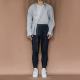 Wiaofellas  -  Mens Slim-Fitting Twists Pattern Casual Knitted Pants Autumn Winter Genderless Fashion Trend Knitted Ribbed Cuff Trousers Unisex