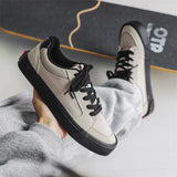 WIAOFELLAS  -  Sales of Spring and Autumn Retro Style New Design Original Men Flat PU Leather Non-slip Lace-up Leisure Skateboard Shoes