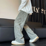 WIAOFELLAS  -  Straight Pants New Autumn and Winter Fleece Warm Sweatpants Men's Loose Casual Nine-point Pants