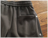 WIAOFELLAS  -  Summer new breasted shorts Men's summer short shorts High street trend loose casual quarter pants medium pants