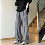 WIAOFELLAS  -  American Draped Straight Men Casual Summer Ice Silk Thin Draped Yamamoto Takashi Loose Versatile Pants