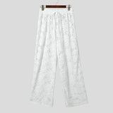 WIAOFELLAS  -  Men Pants Lace Mesh Transparent Drawstring Joggers Sexy Male Trousers Streetwear Loose Fashion Party Pantalon S-5XL