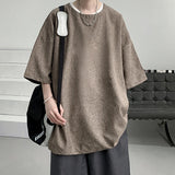 WIAOFELLAS  -  Good Quality T-Shirts Men Summer Sale Cotton Male Tshirt Linen Short Sleeves Tee Shirt Boys Basic Plain Tops Oversize B156