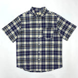 WIAOFELLAS  -  Plaid short-sleeved shirt Men's Japanese vintage linen youth summer cotton linen loose casual short-sleeved shirt