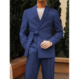 WIAOFELLAS  -  Latest Men's Suit Blazer Pants Designs Slim Fit 2 Pieces Groom Wear Best Men Wedding Set Costume Homme Mariage