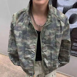 WIAOFELLAS  -  American Retro Camouflage Thin Jacket Men's Summer Sun Protection Clothing Grid Quick Drying Hiking Stand Collar Coat Outdoor
