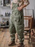 Wiaofellas  -  High Quality Multi Pocket Tool Strap Pants Men's Workwear Overall Fashion Rompers Pants Ins New Vintage American Tough Jumpsuit