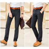 WIAOFELLAS  -  Mens Casual  Business  Chinos Pants Straight  Suit Trousers Size 28-38