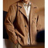 WIAOFELLAS  -  Japanese Corduroy Suit Jacket with Men's Patch Pocket Design Casual Retro French Light Mature Layered Jacket