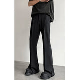 WIAOFELLAS  -  Brown Black Suit Pants Men Fashion Social Mens Dress Pants Korean Loose Straight Casual Flared Pants Mens Office Formal Trousers